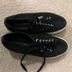 Black Platform Supergas Sneakers Size 8